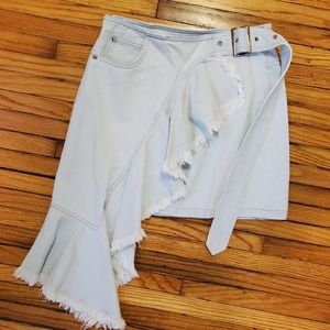 Marisfrolg.SU
Asymmetrical denim wrap mini skirt